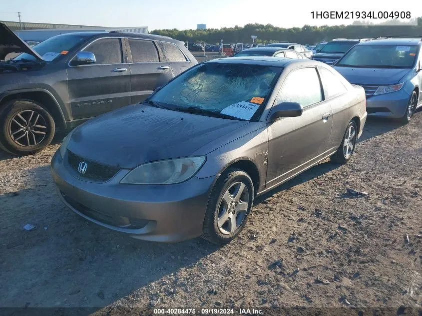 2004 Honda Civic Ex VIN: 1HGEM21934L004908 Lot: 40284475