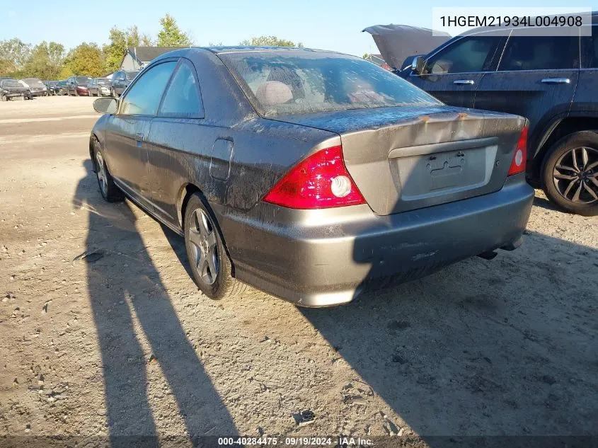 2004 Honda Civic Ex VIN: 1HGEM21934L004908 Lot: 40284475