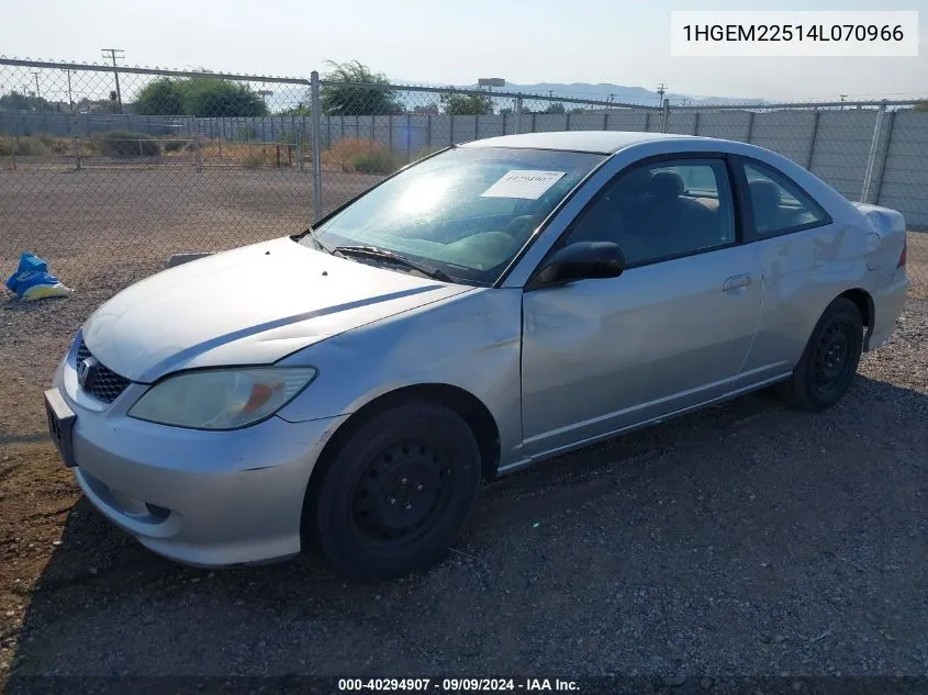 2004 Honda Civic Lx VIN: 1HGEM22514L070966 Lot: 40294907