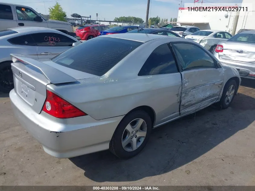 2004 Honda Civic Ex VIN: 1HGEM219X4L029711 Lot: 40303208