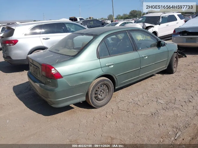 2HGES16564H597733 2004 Honda Civic Lx