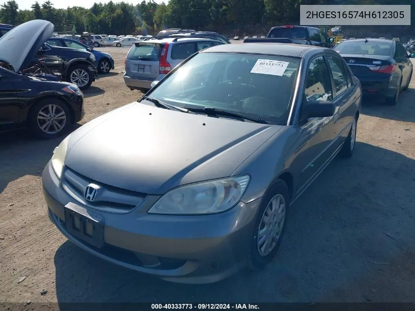 2HGES16574H612305 2004 Honda Civic Lx