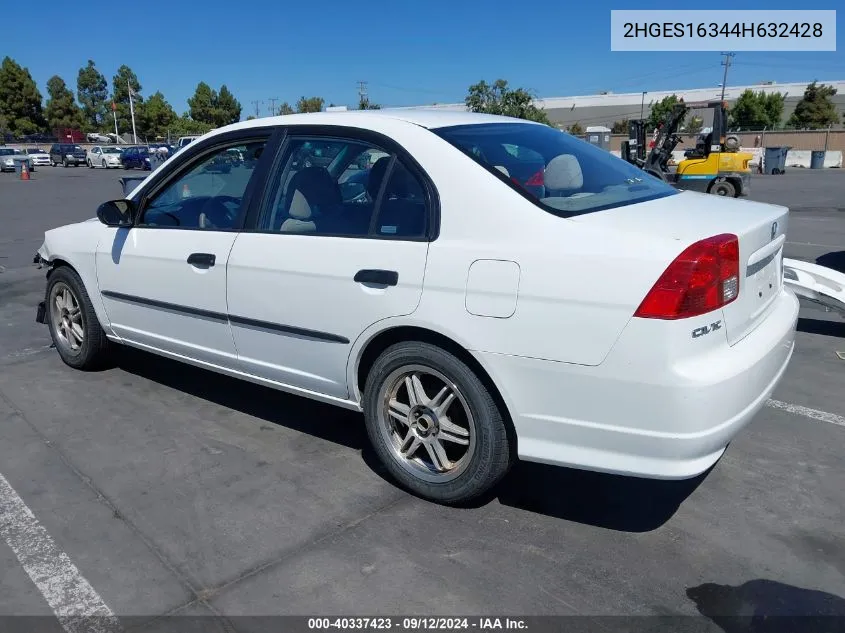 2HGES16344H632428 2004 Honda Civic Vp