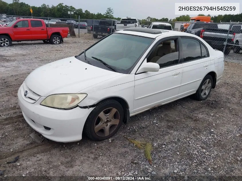 2HGES26794H545259 2004 Honda Civic Ex