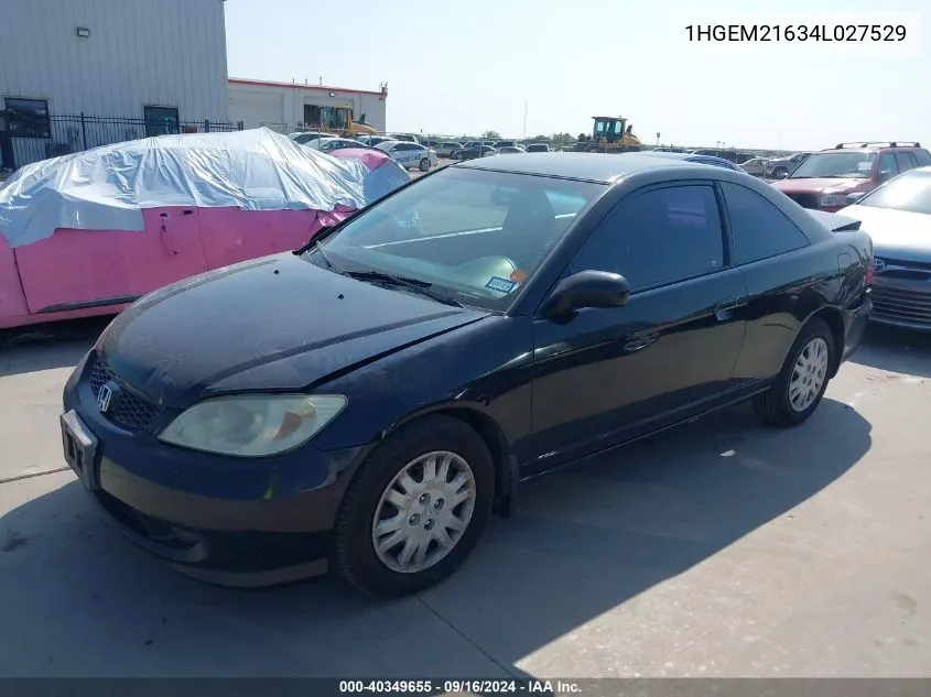 2004 Honda Civic Lx VIN: 1HGEM21634L027529 Lot: 40349655