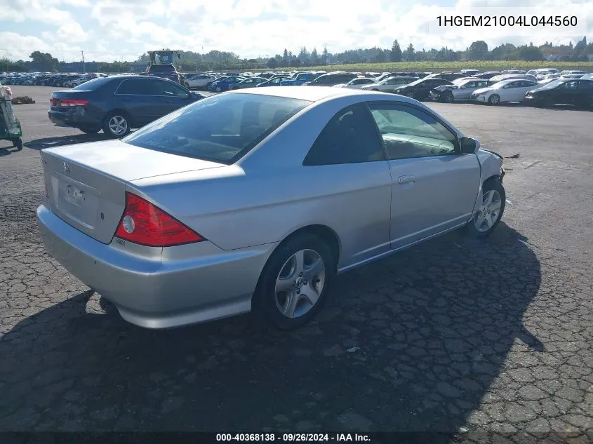 2004 Honda Civic Ex VIN: 1HGEM21004L044560 Lot: 40368138