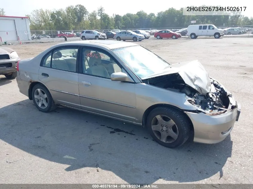 2HGES26734H502617 2004 Honda Civic Ex