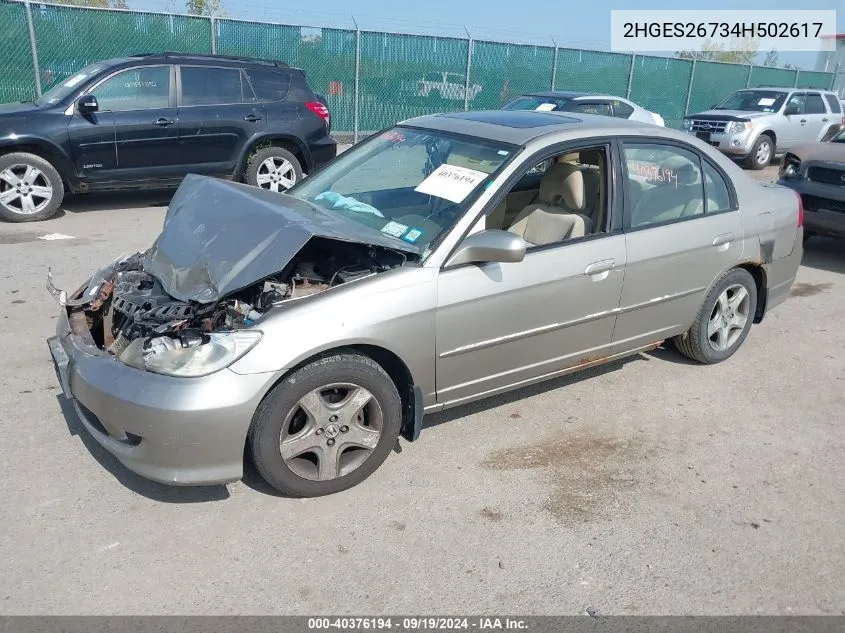 2HGES26734H502617 2004 Honda Civic Ex