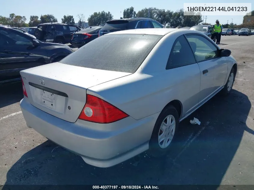 2004 Honda Civic Vp VIN: 1HGEM22144L041233 Lot: 40377197