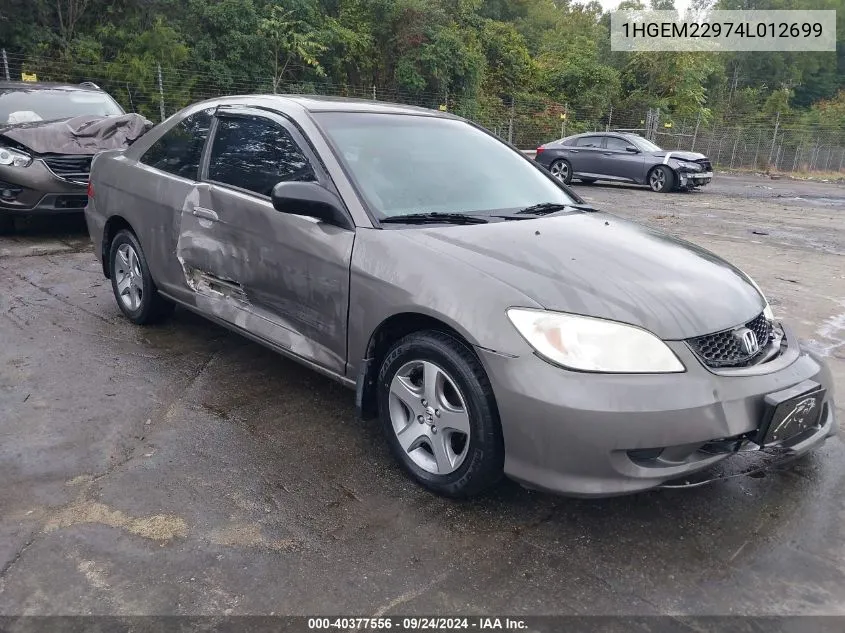 1HGEM22974L012699 2004 Honda Civic Ex