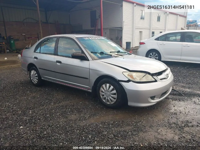 2HGES16314H541181 2004 Honda Civic Vp