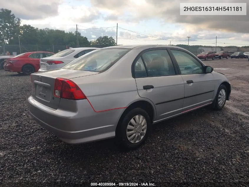 2HGES16314H541181 2004 Honda Civic Vp