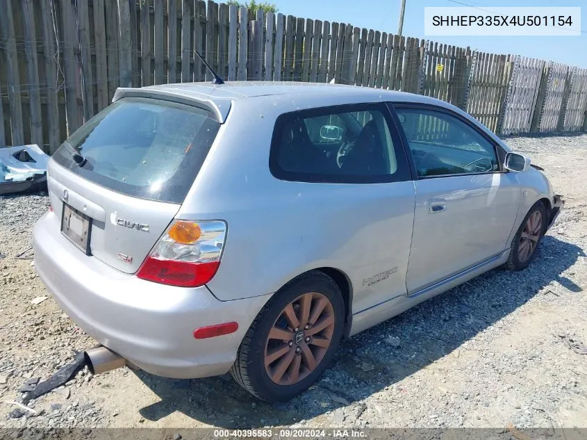 2004 Honda Civic Si VIN: SHHEP335X4U501154 Lot: 40395583