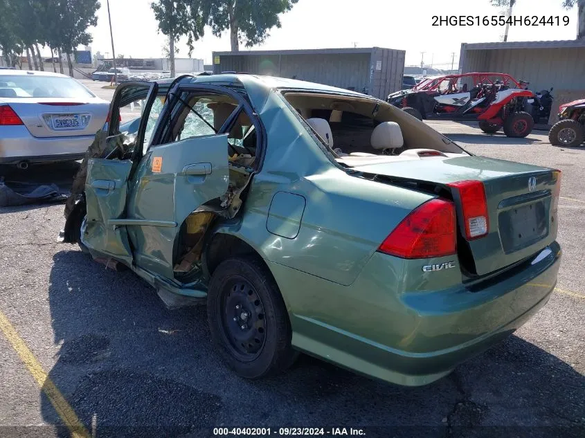 2HGES16554H624419 2004 Honda Civic Lx