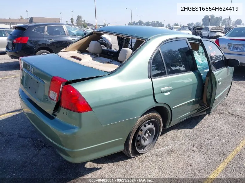 2HGES16554H624419 2004 Honda Civic Lx