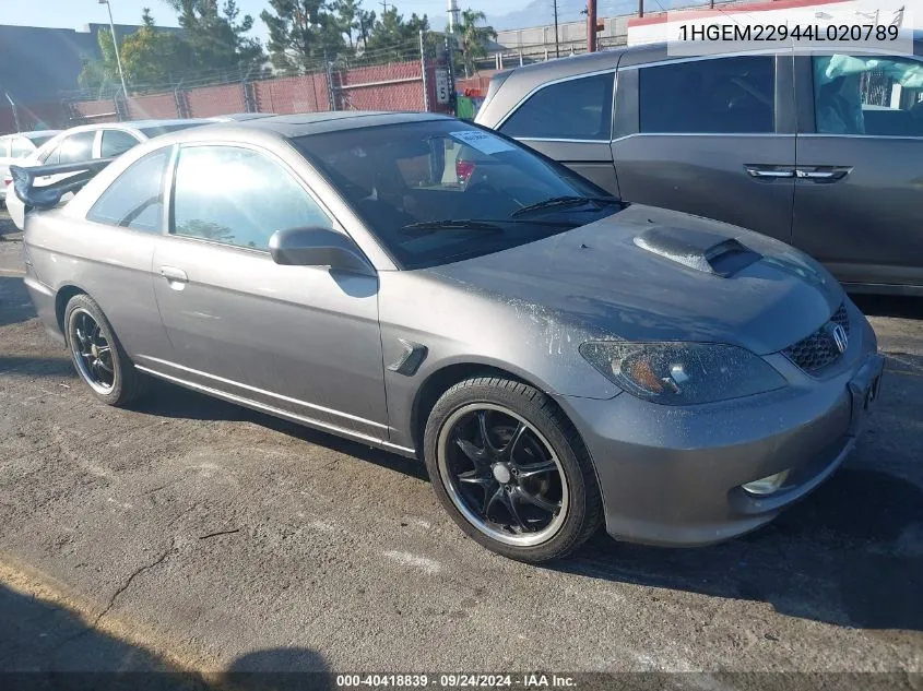 1HGEM22944L020789 2004 Honda Civic Ex