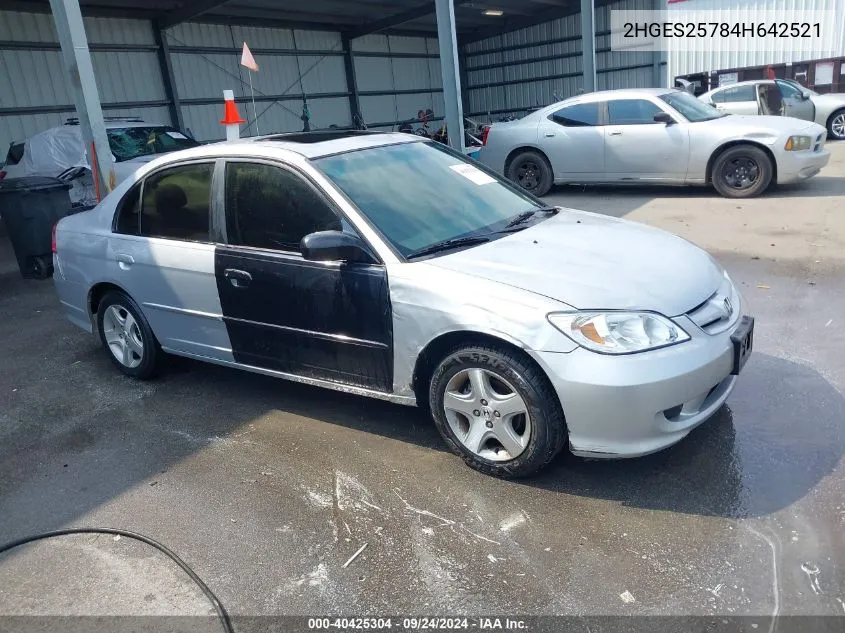 2004 Honda Civic Ex VIN: 2HGES25784H642521 Lot: 40425304