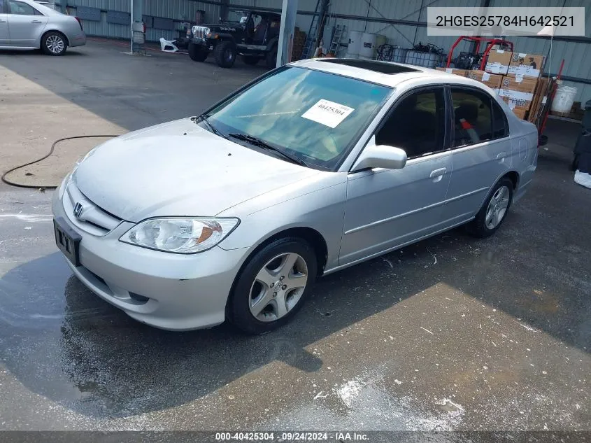 2004 Honda Civic Ex VIN: 2HGES25784H642521 Lot: 40425304