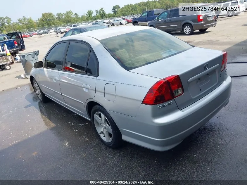 2004 Honda Civic Ex VIN: 2HGES25784H642521 Lot: 40425304