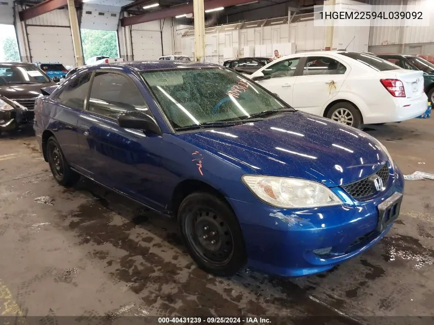 1HGEM22594L039092 2004 Honda Civic Lx