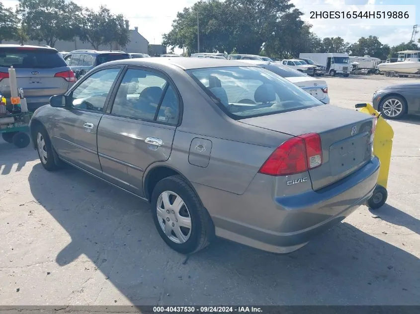 2HGES16544H519886 2004 Honda Civic Lx