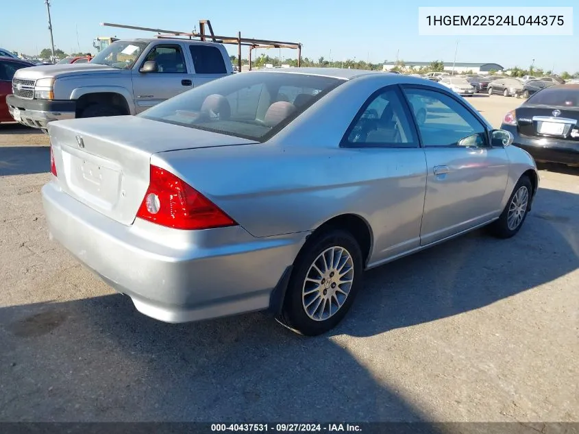 2004 Honda Civic Lx VIN: 1HGEM22524L044375 Lot: 40437531