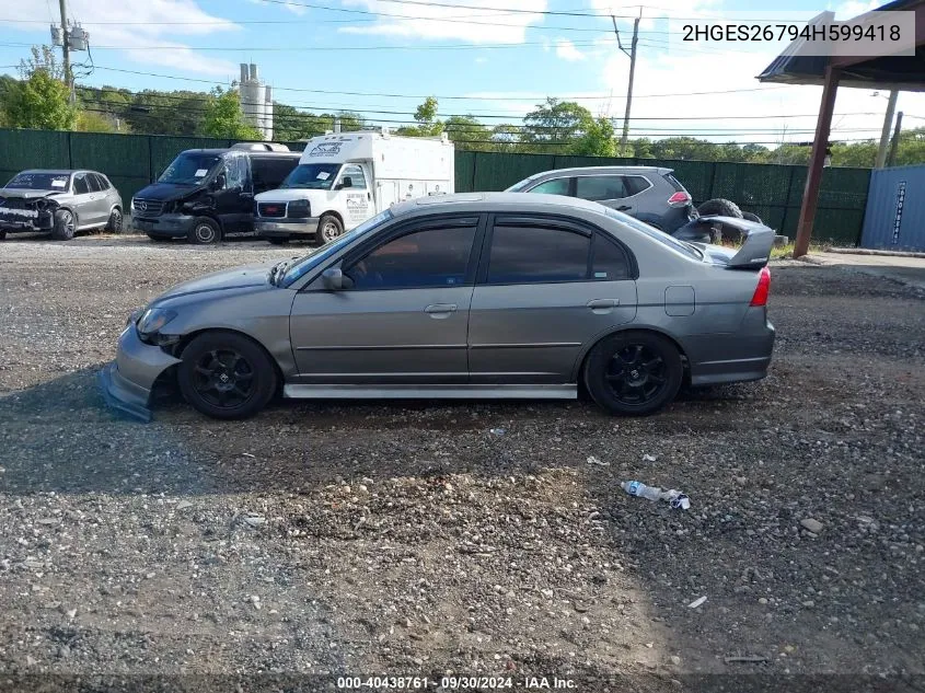 2HGES26794H599418 2004 Honda Civic Ex