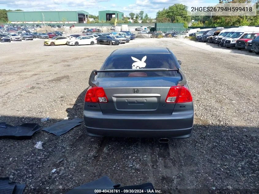 2HGES26794H599418 2004 Honda Civic Ex