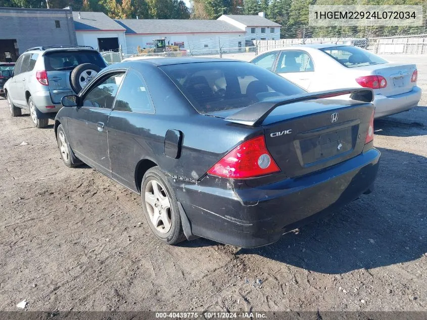 2004 Honda Civic Ex VIN: 1HGEM22924L072034 Lot: 40439775