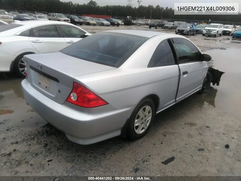 2004 Honda Civic Dx Vp VIN: 1HGEM221X4L009306 Lot: 40441202