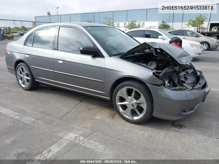 2HGES16524H533818 2004 Honda Civic Lx