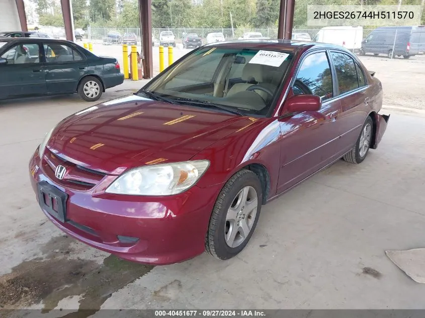 2HGES26744H511570 2004 Honda Civic Ex