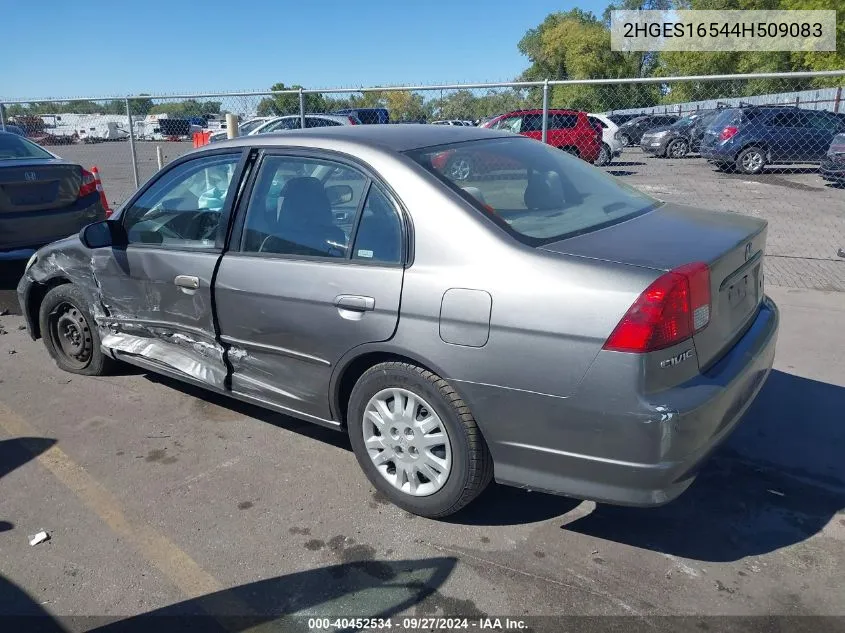 2004 Honda Civic Lx VIN: 2HGES16544H509083 Lot: 40452534