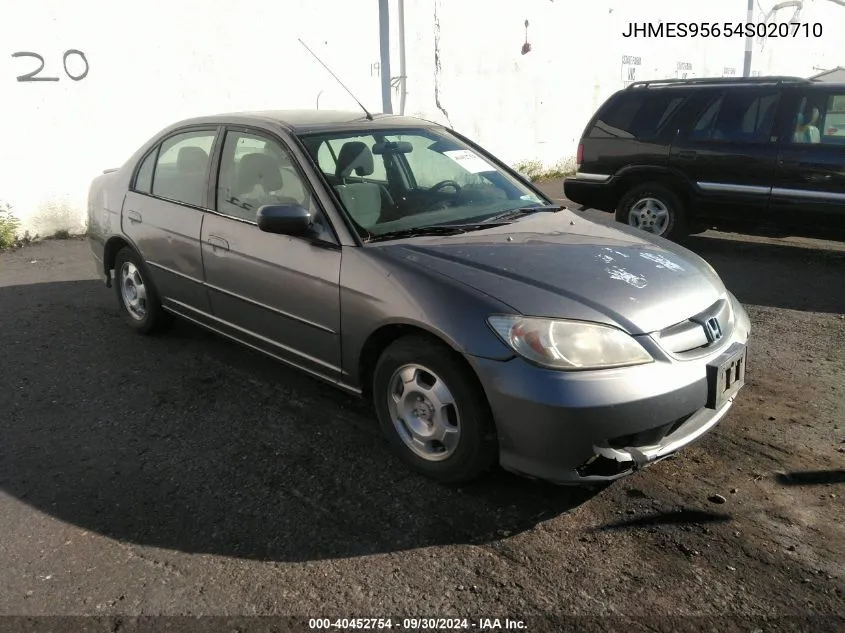 2004 Honda Civic Hybrid VIN: JHMES95654S020710 Lot: 40452754