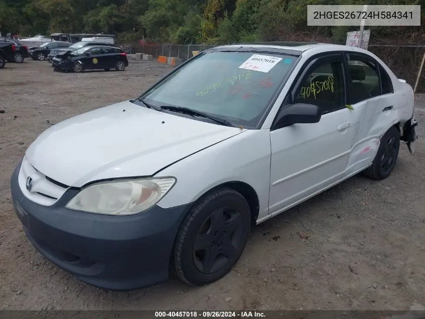 2HGES26724H584341 2004 Honda Civic Ex