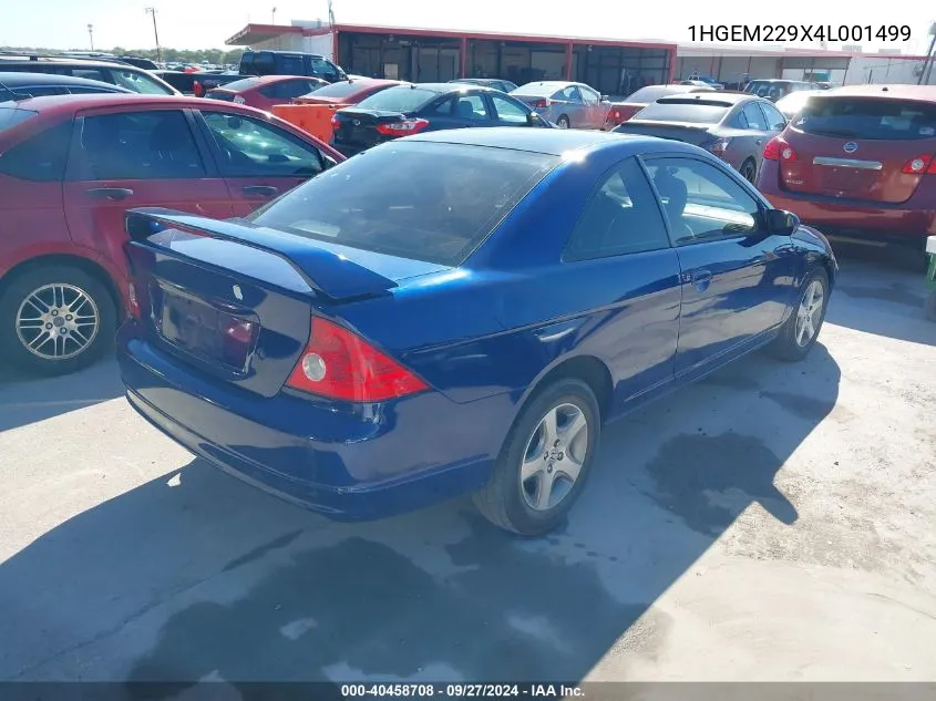 2004 Honda Civic Ex VIN: 1HGEM229X4L001499 Lot: 40458708