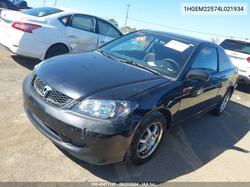 1HGEM22574L021934 2004 Honda Civic Lx