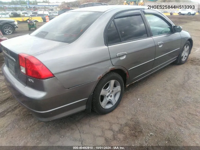 2004 Honda Civic Ex VIN: 2HGES25844H513393 Lot: 40492910