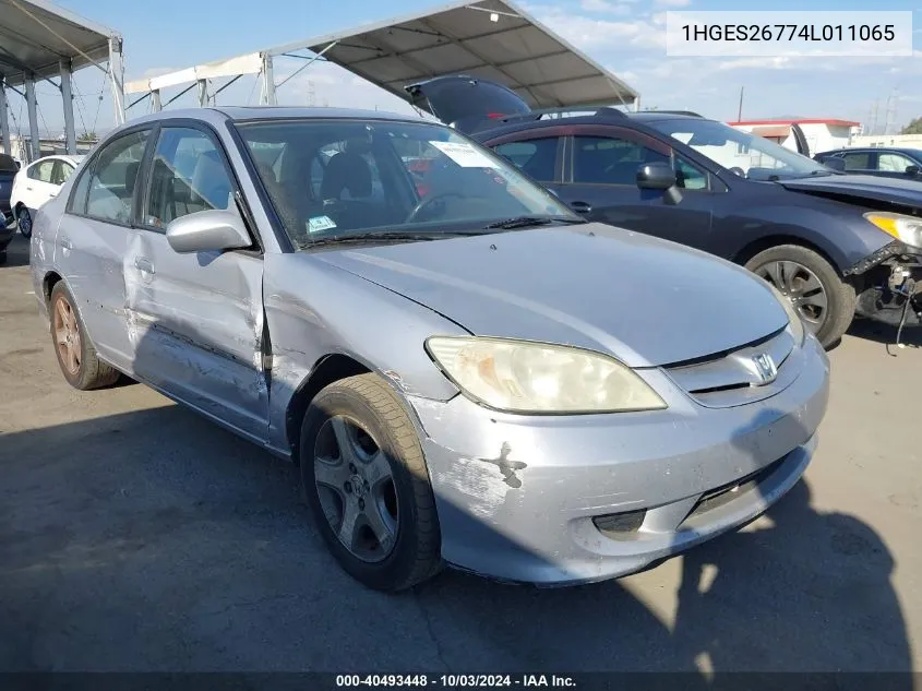 2004 Honda Civic Ex VIN: 1HGES26774L011065 Lot: 40493448