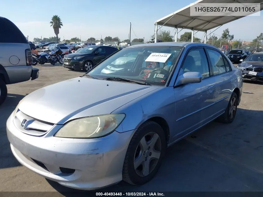 2004 Honda Civic Ex VIN: 1HGES26774L011065 Lot: 40493448