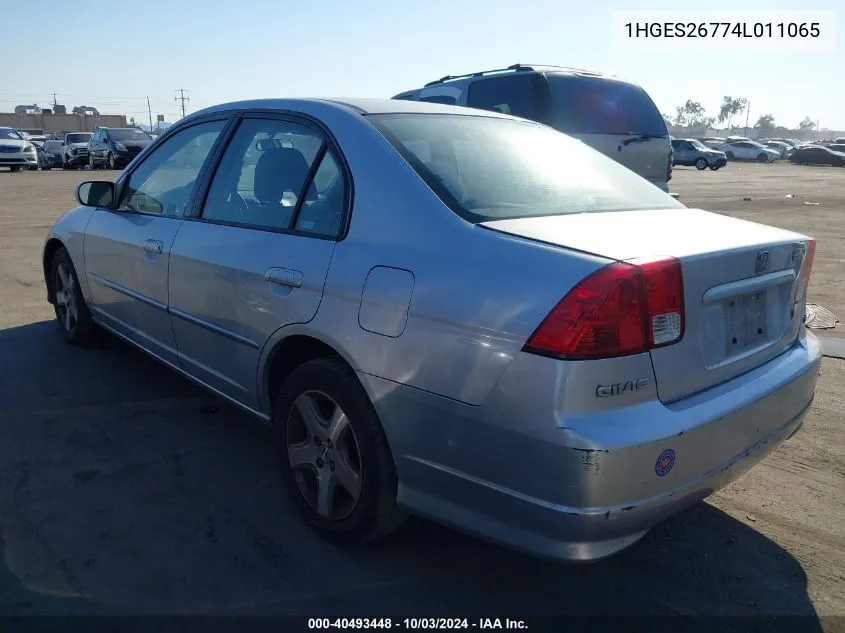 2004 Honda Civic Ex VIN: 1HGES26774L011065 Lot: 40493448