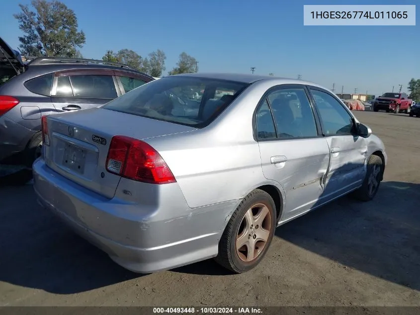 2004 Honda Civic Ex VIN: 1HGES26774L011065 Lot: 40493448