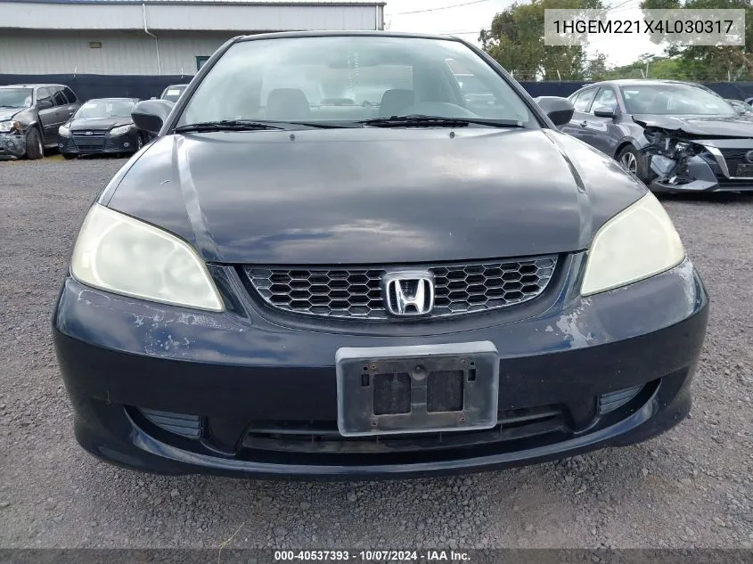 2004 Honda Civic Vp VIN: 1HGEM221X4L030317 Lot: 40537393