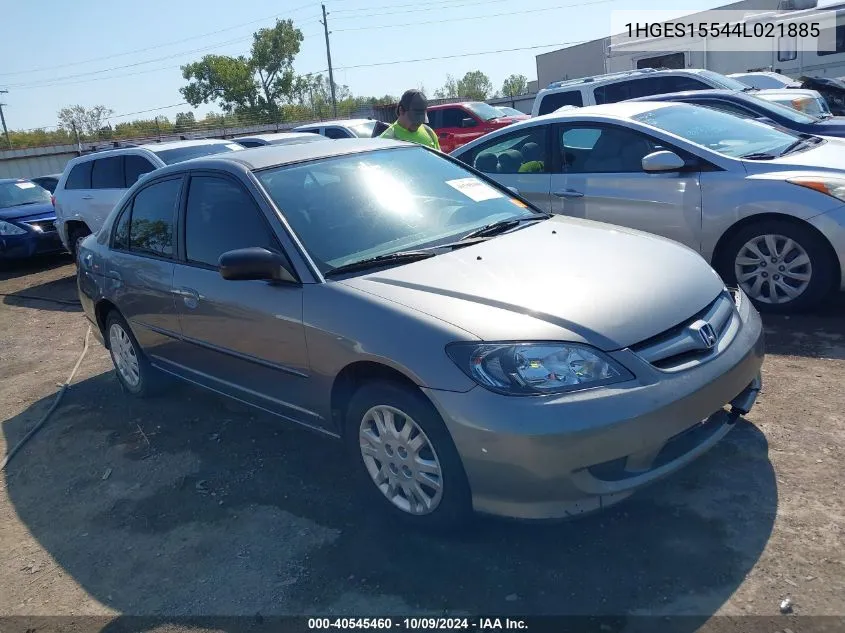 2004 Honda Civic Lx VIN: 1HGES15544L021885 Lot: 40545460