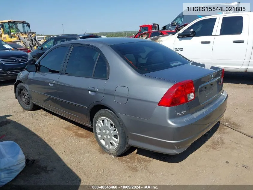 2004 Honda Civic Lx VIN: 1HGES15544L021885 Lot: 40545460