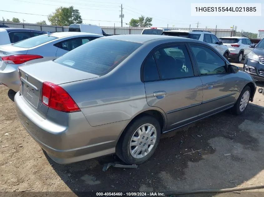 2004 Honda Civic Lx VIN: 1HGES15544L021885 Lot: 40545460