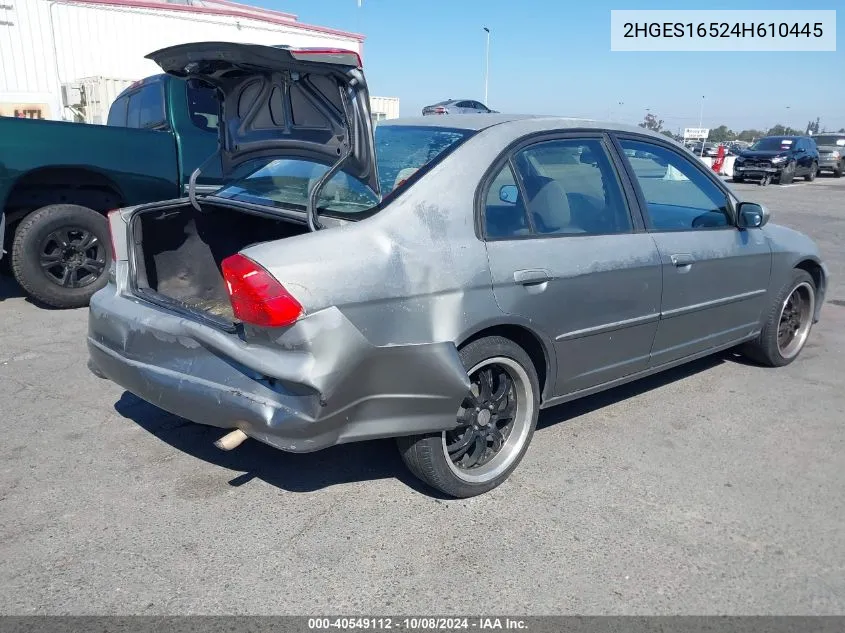 2HGES16524H610445 2004 Honda Civic Lx