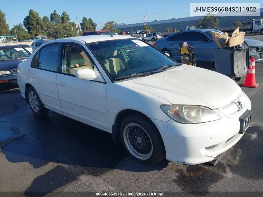 2004 Honda Civic Hybrid VIN: JHMES96684S011952 Lot: 40553915