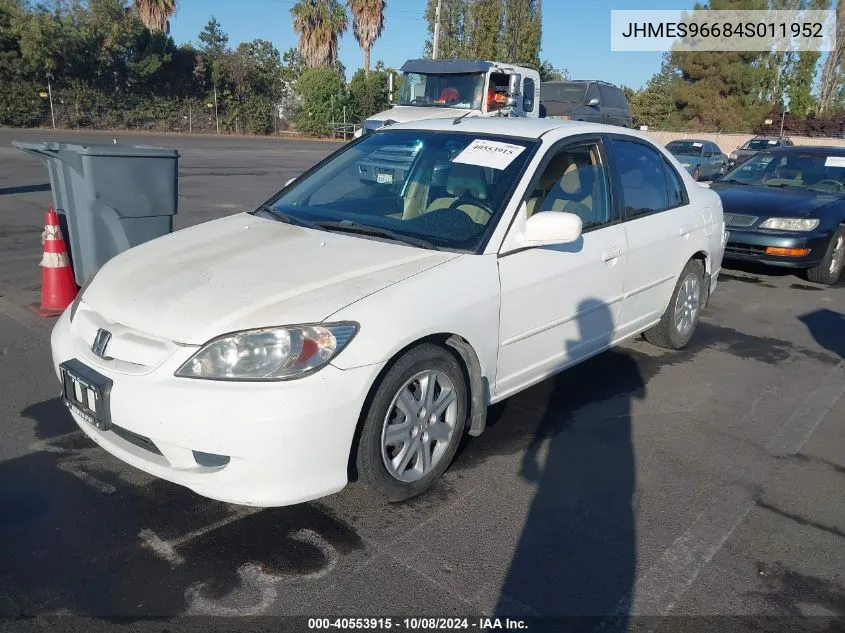 2004 Honda Civic Hybrid VIN: JHMES96684S011952 Lot: 40553915