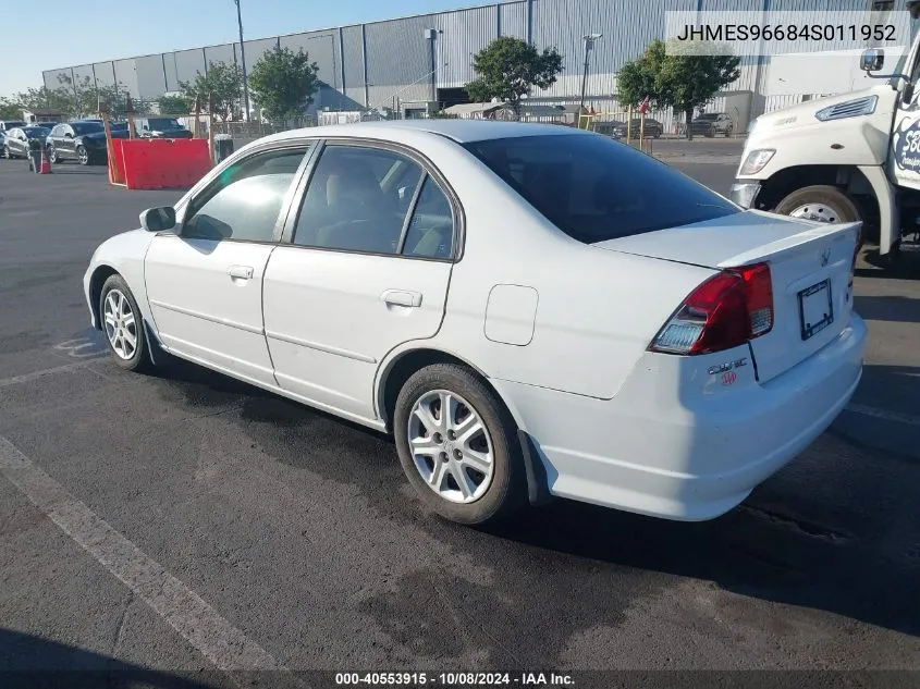 2004 Honda Civic Hybrid VIN: JHMES96684S011952 Lot: 40553915